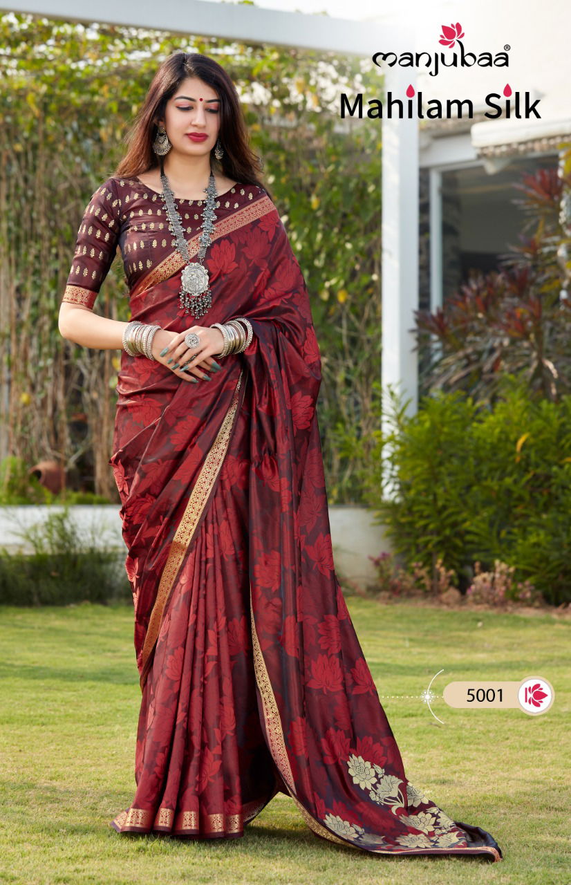 Manjubaa Mahilam Silk Latest Fancy Festive Wear Designer 
 Banarsi Soft Silk Saree Collection